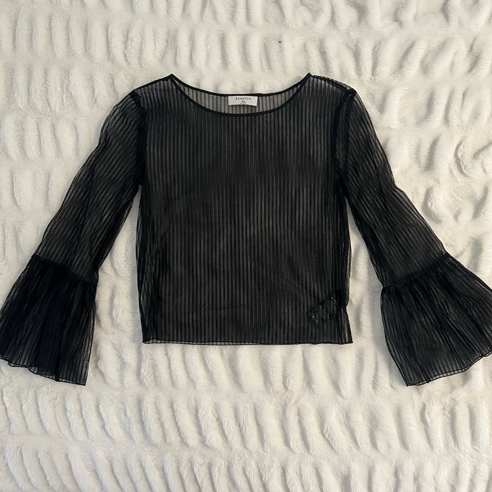 sheer bell sleeve top